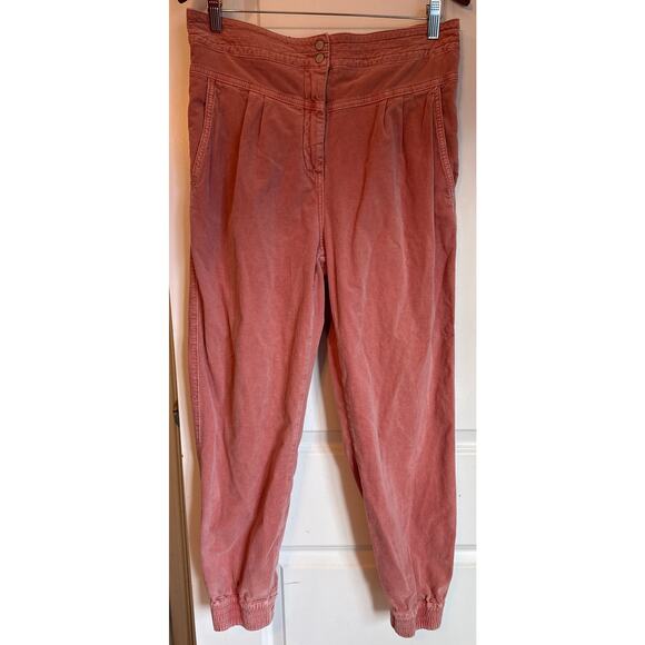 Anthropologie Kalea Womens Pink Corduroy Joggers Boho Trousers Pink/Rose Medium - Picture 2 of 8